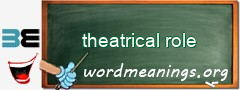 WordMeaning blackboard for theatrical role